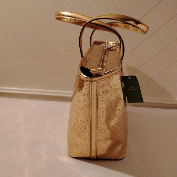Kate Spade Small Harmony Tote WKRU1879 Metro Spade Gold (711) - Picture 5 of 12
